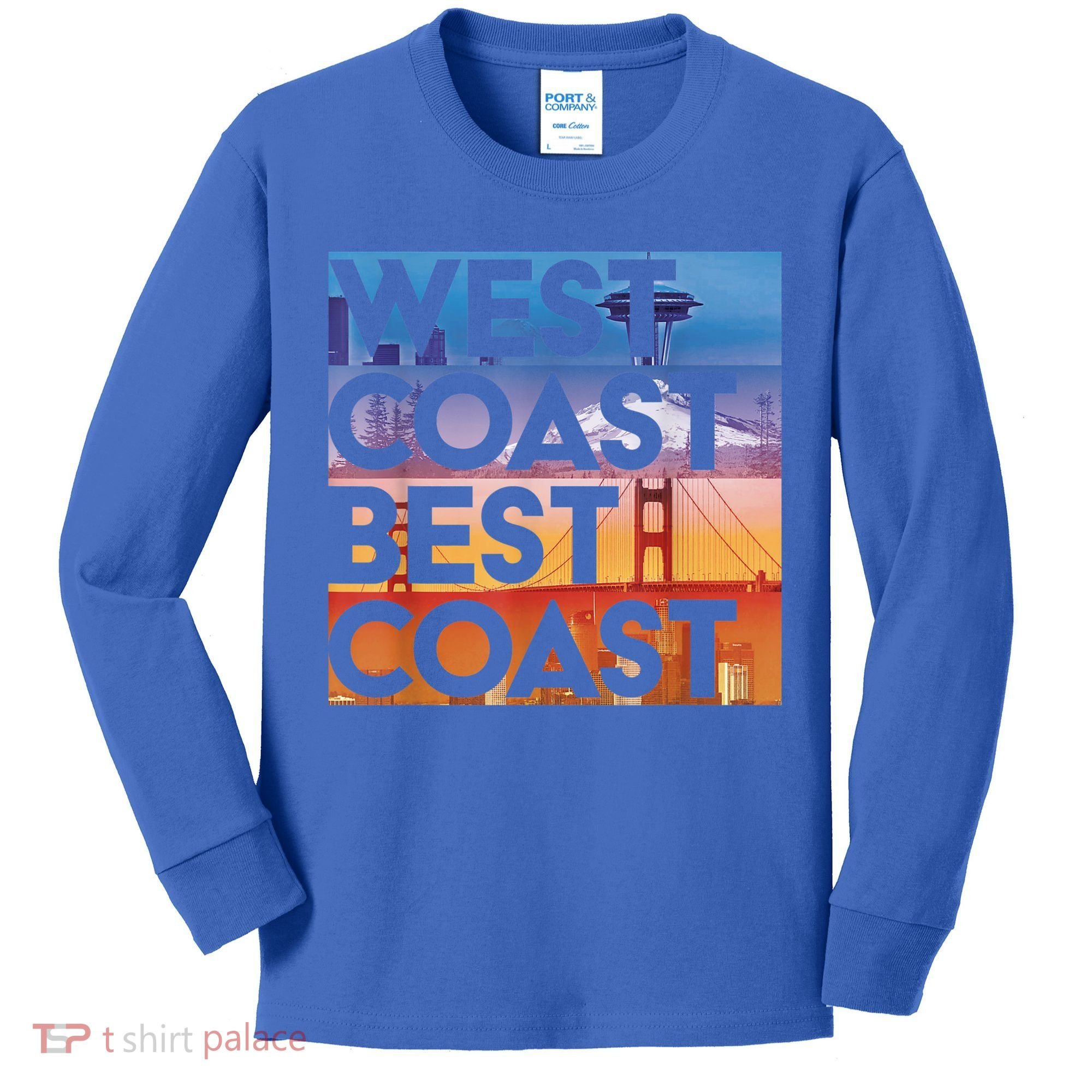 West Coast Best Coast | SEA/PO/SF/LA Graphic Kids Long Sleeve Shirt