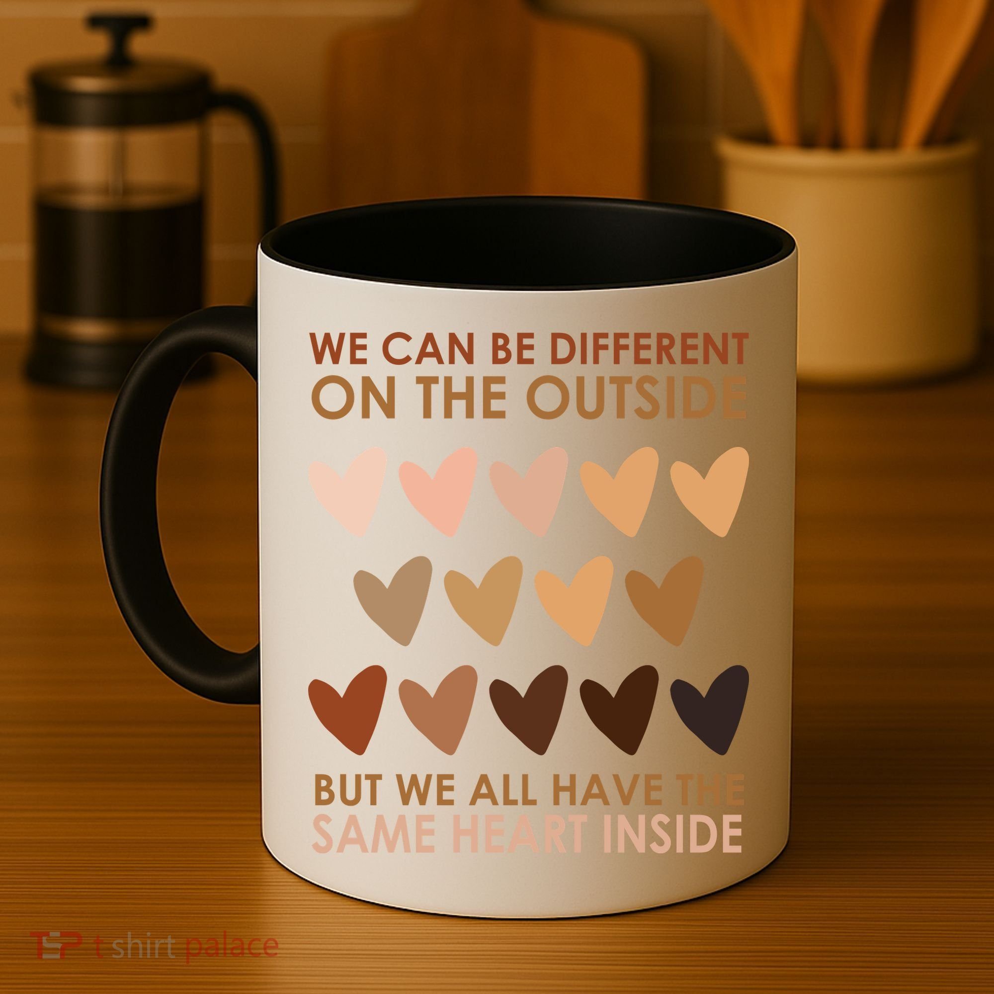 We Can Be Different On The Outside But We All Have The Same Heart Black History Coffee Mug