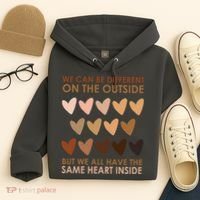 We Can Be Different On The Outside But We All Have The Same Heart Black History Hoodie thumb 4
