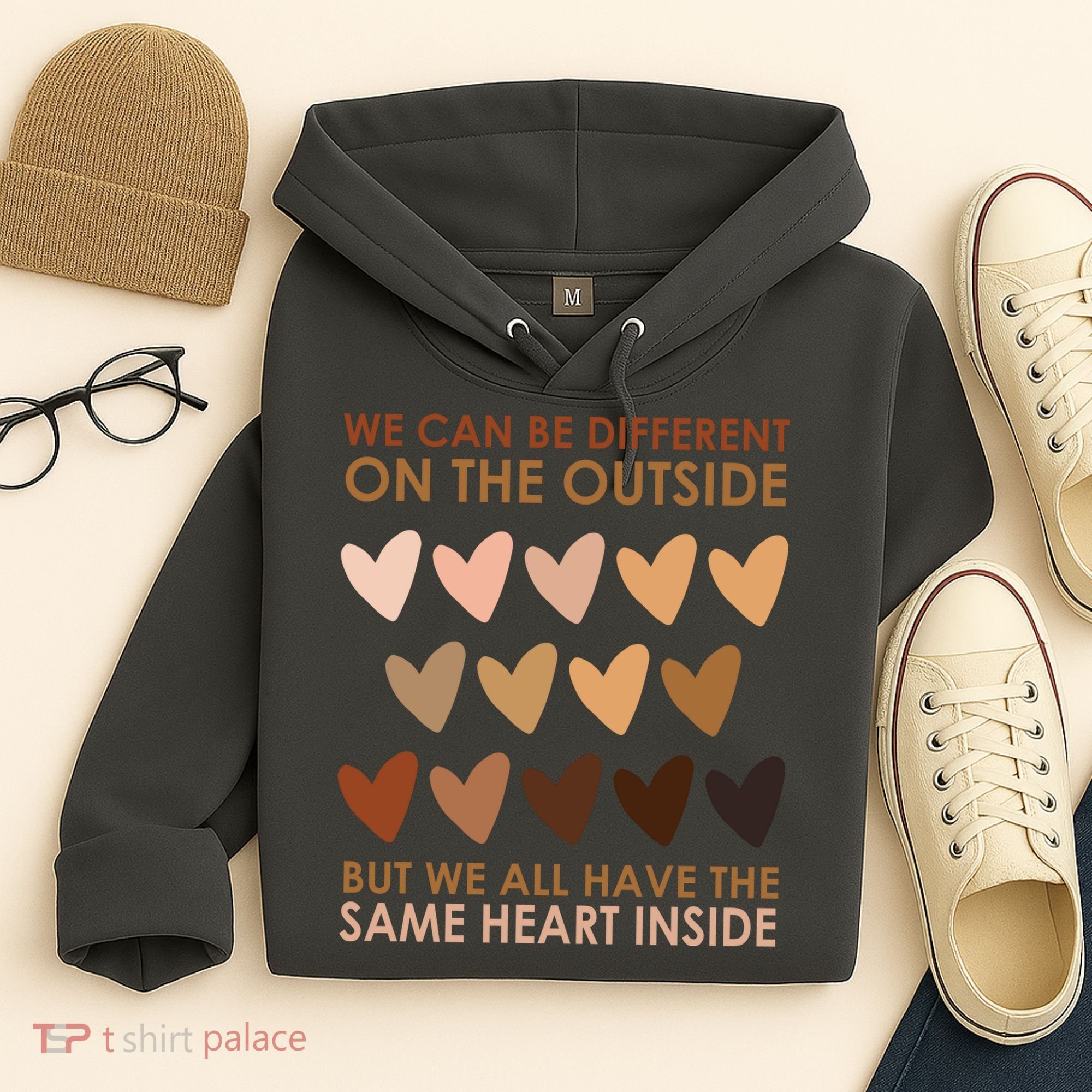 We Can Be Different On The Outside But We All Have The Same Heart Black History Hoodie