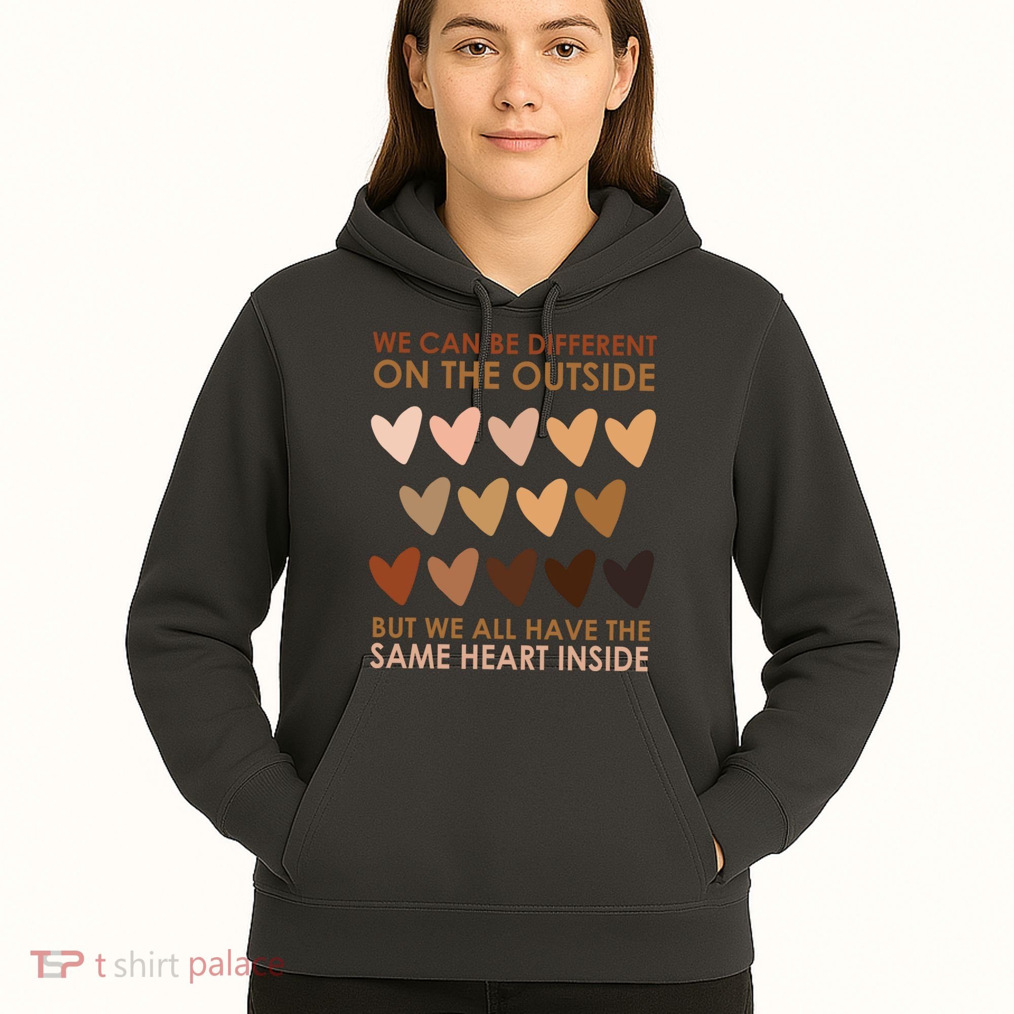 We Can Be Different On The Outside But We All Have The Same Heart Black History Hoodie