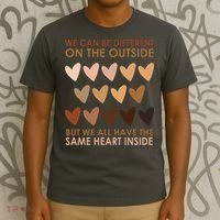We Can Be Different On The Outside But We All Have The Same Heart Black History T-Shirt thumb 3