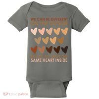 We Can Be Different On The Outside But We All Have The Same Heart Black History Baby Bodysuit thumb 0