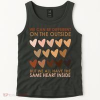 We Can Be Different On The Outside But We All Have The Same Heart Black History Tank Top thumb 2