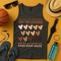We Can Be Different On The Outside But We All Have The Same Heart Black History Tank Top thumb 4