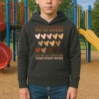 We Can Be Different On The Outside But We All Have The Same Heart Black History Kids Hoodie thumb 2