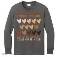 We Can Be Different On The Outside But We All Have The Same Heart Black History Kids Long Sleeve Shirt thumb 0