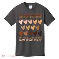 We Can Be Different On The Outside But We All Have The Same Heart Black History Kids T-Shirt thumb 0