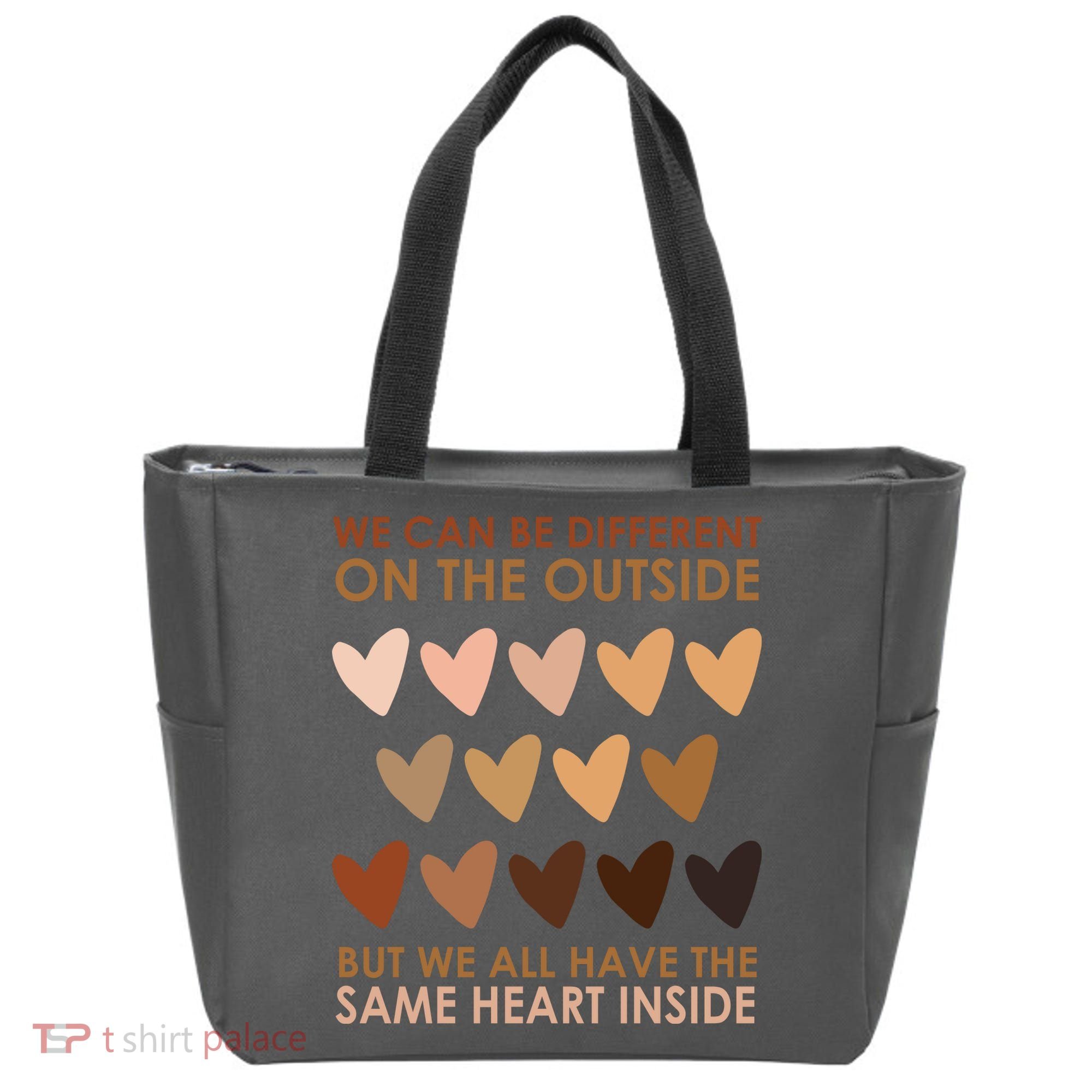 We Can Be Different On The Outside But We All Have The Same Heart Black History Tote Bag