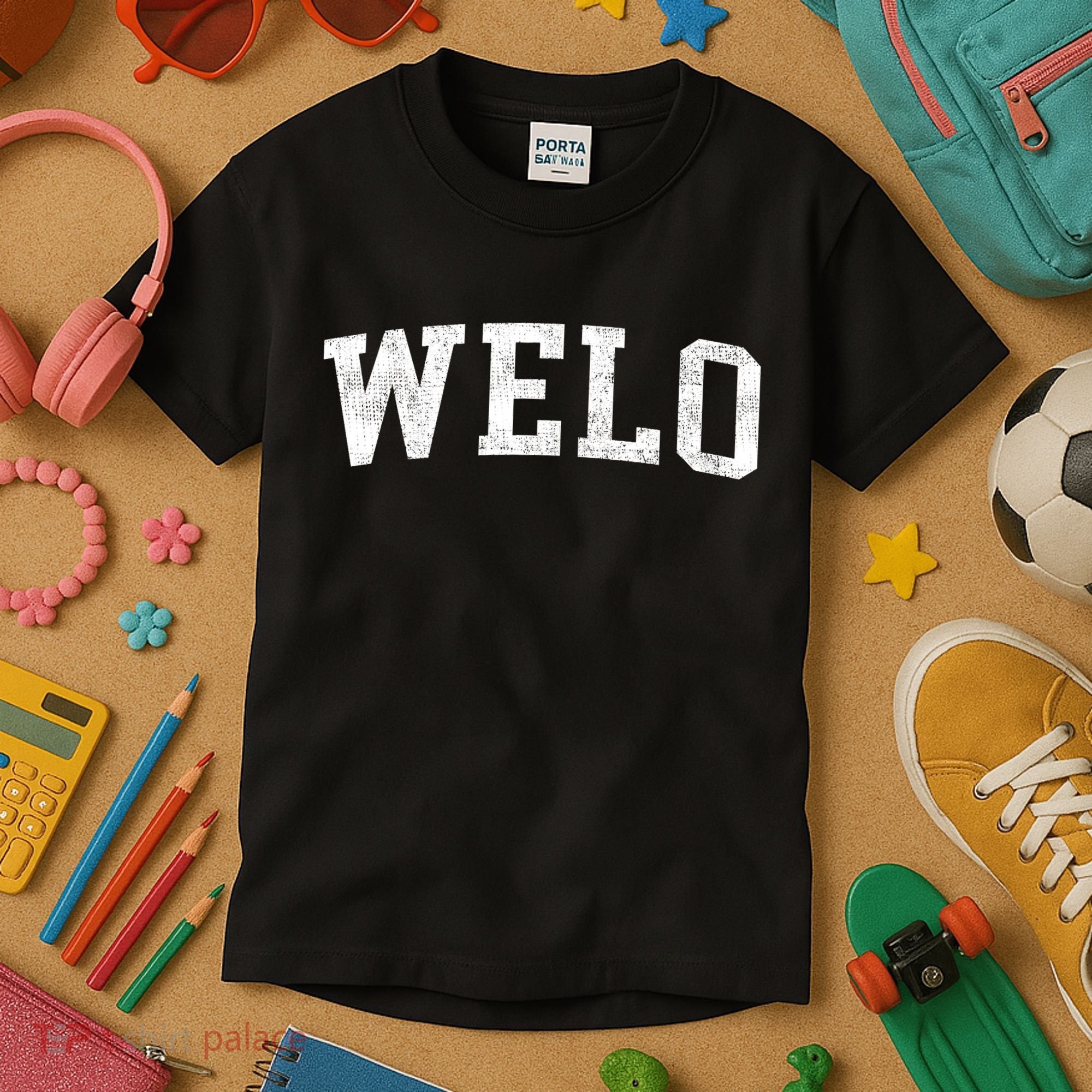Welo Classic Bold Font Welo Birthday Gift Kids T-Shirt