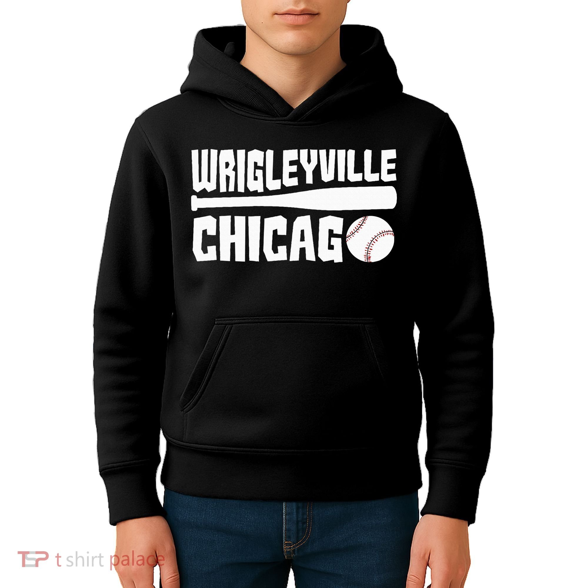 Wrigleyville Chicago Baseball American Kids Hoodie