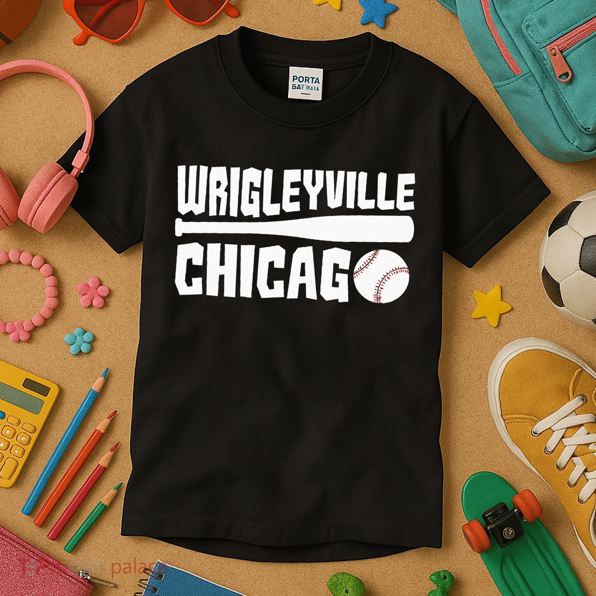 Wrigleyville Chicago Baseball American Kids T-Shirt