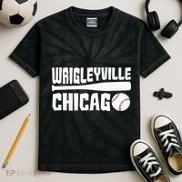 Wrigleyville Chicago Baseball American Kids Tie-Dye T-Shirt thumb 2