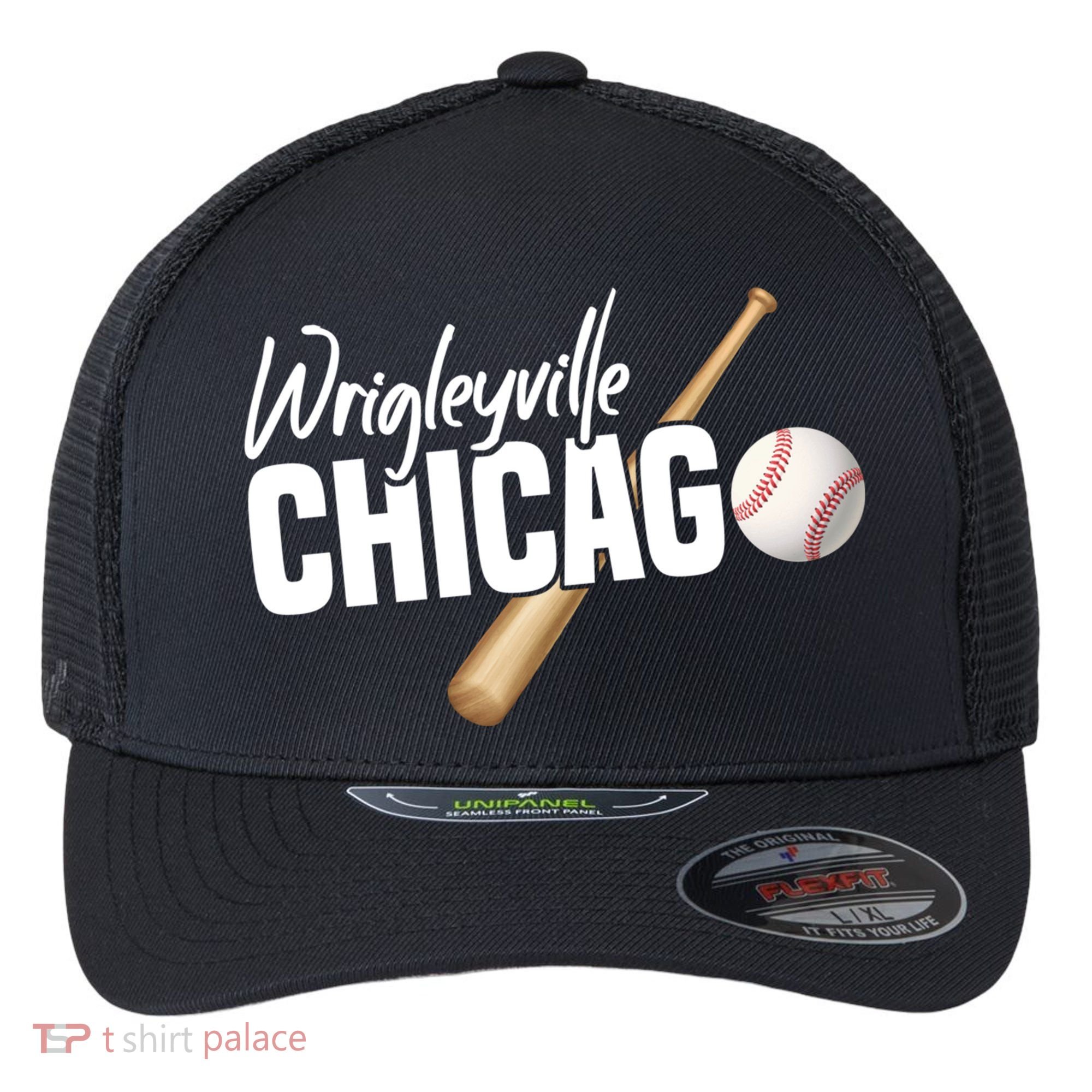 Wrigleyville Chicago Baseball American Flexfit Unipanel Trucker Cap