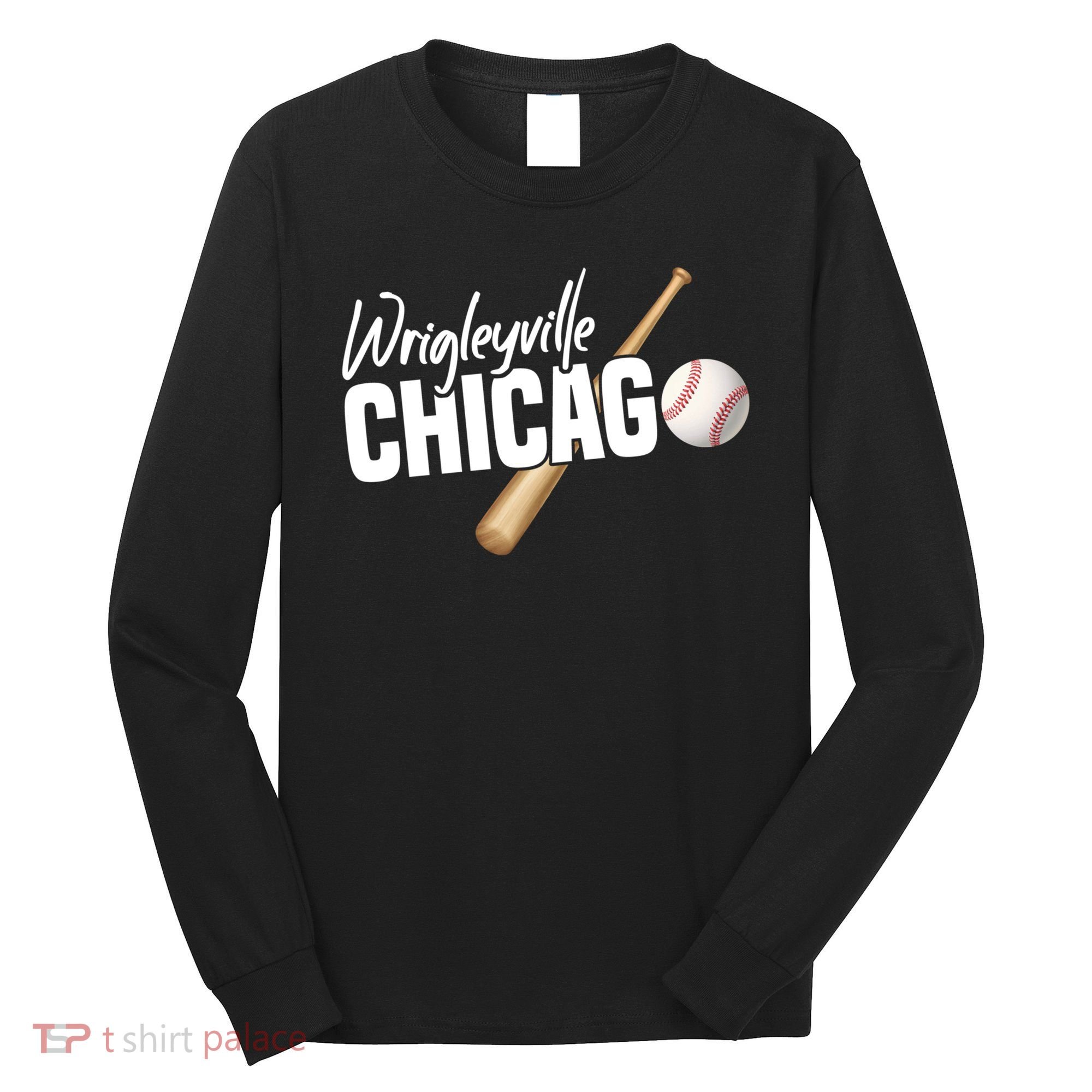 Wrigleyville Chicago Baseball American Long Sleeve Shirt