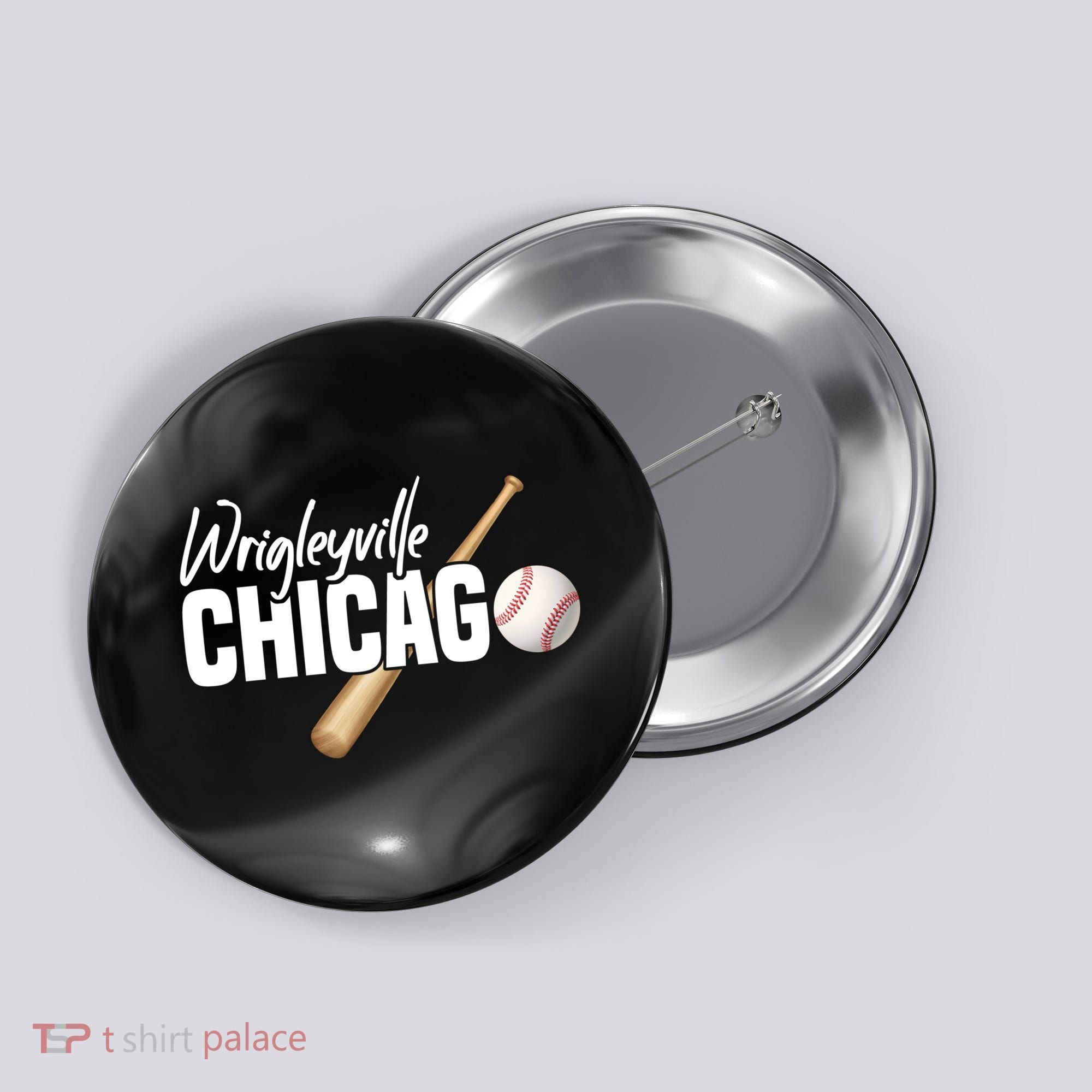 Wrigleyville Chicago Baseball American Button