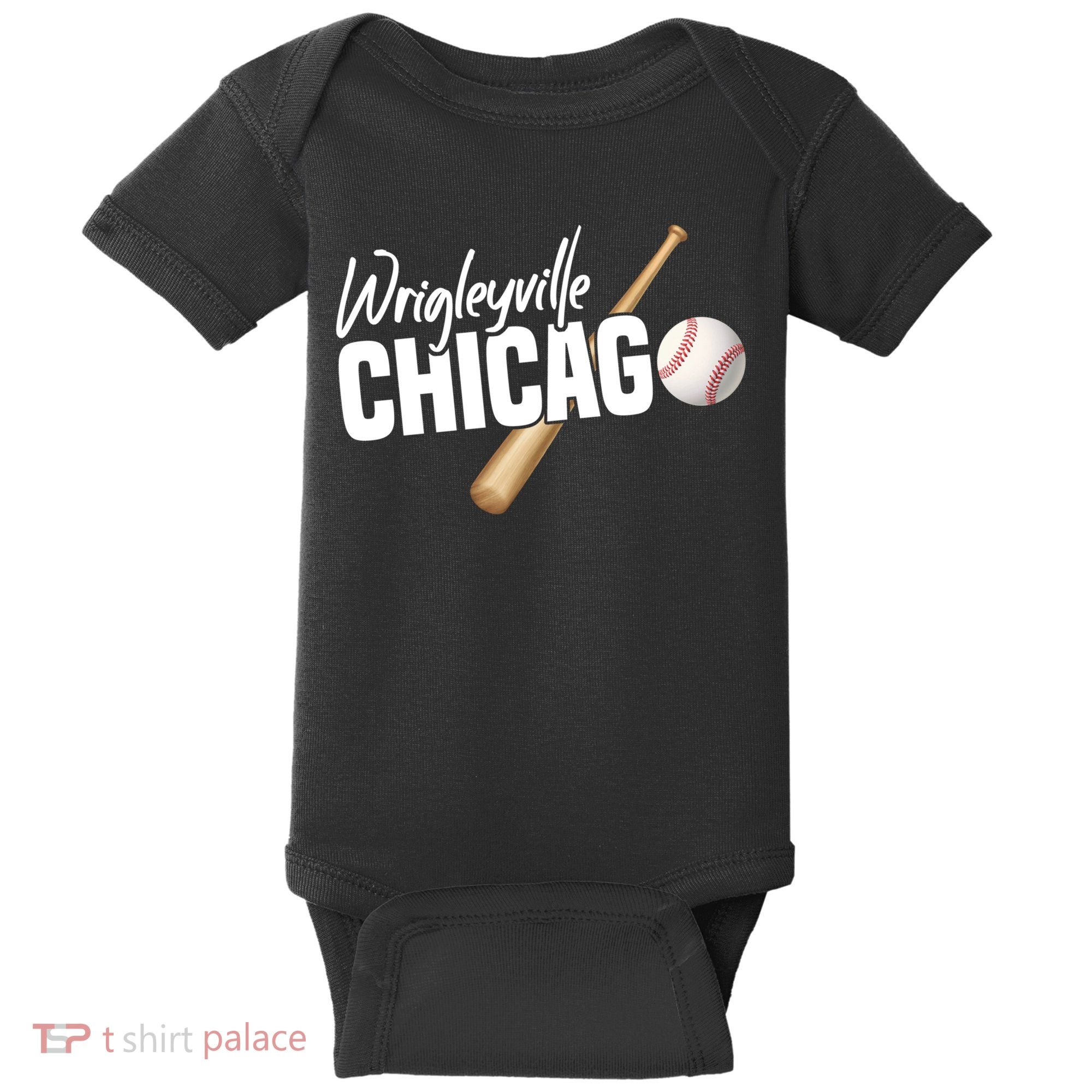 Wrigleyville Chicago Baseball American Baby Bodysuit