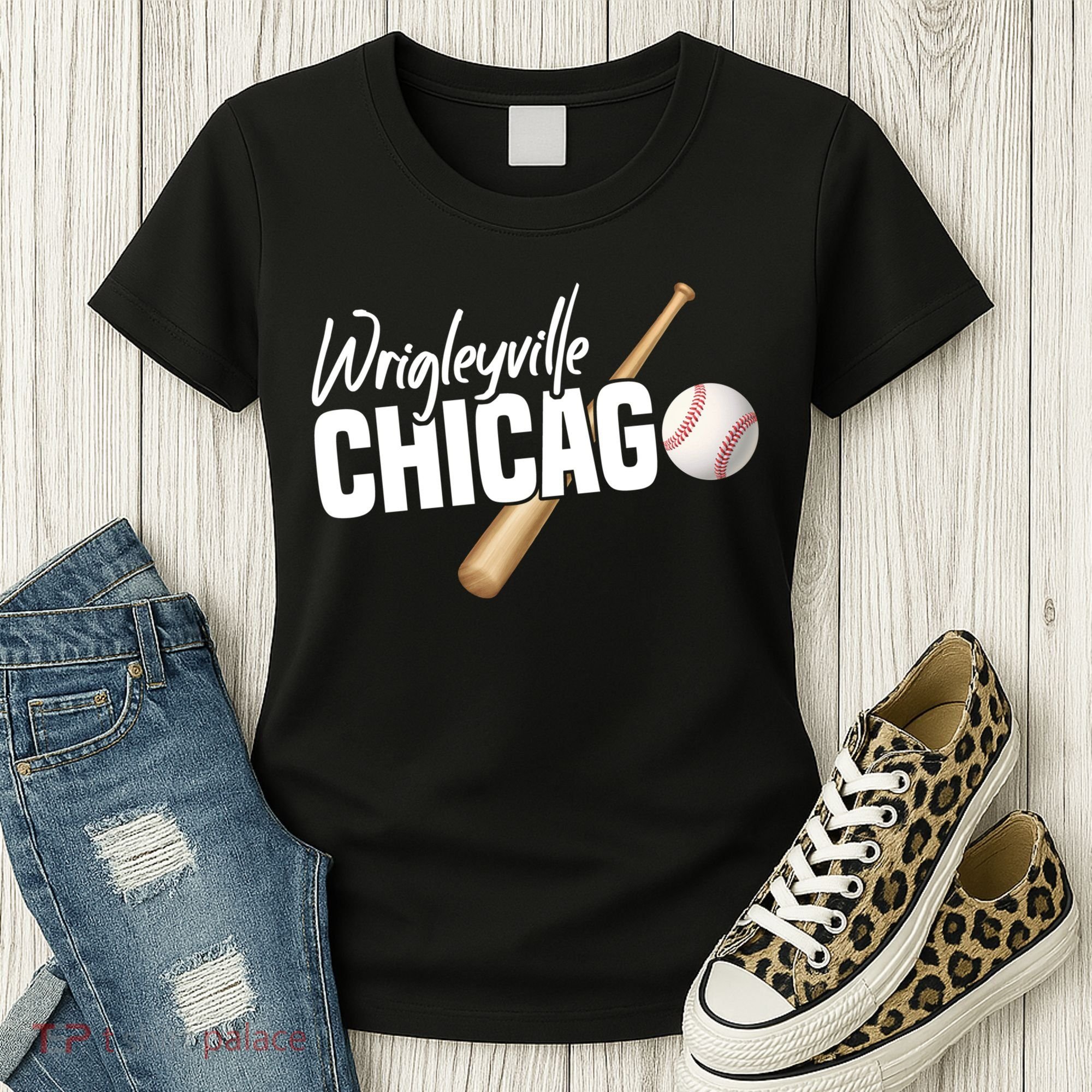 Wrigleyville Chicago Baseball American Women's T-Shirt