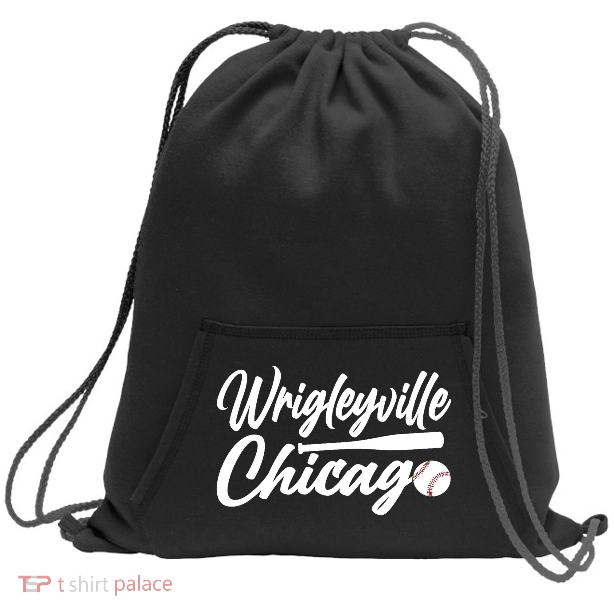 Wrigleyville Chicago Baseball American Sweatshirt Cinch Pack Bag