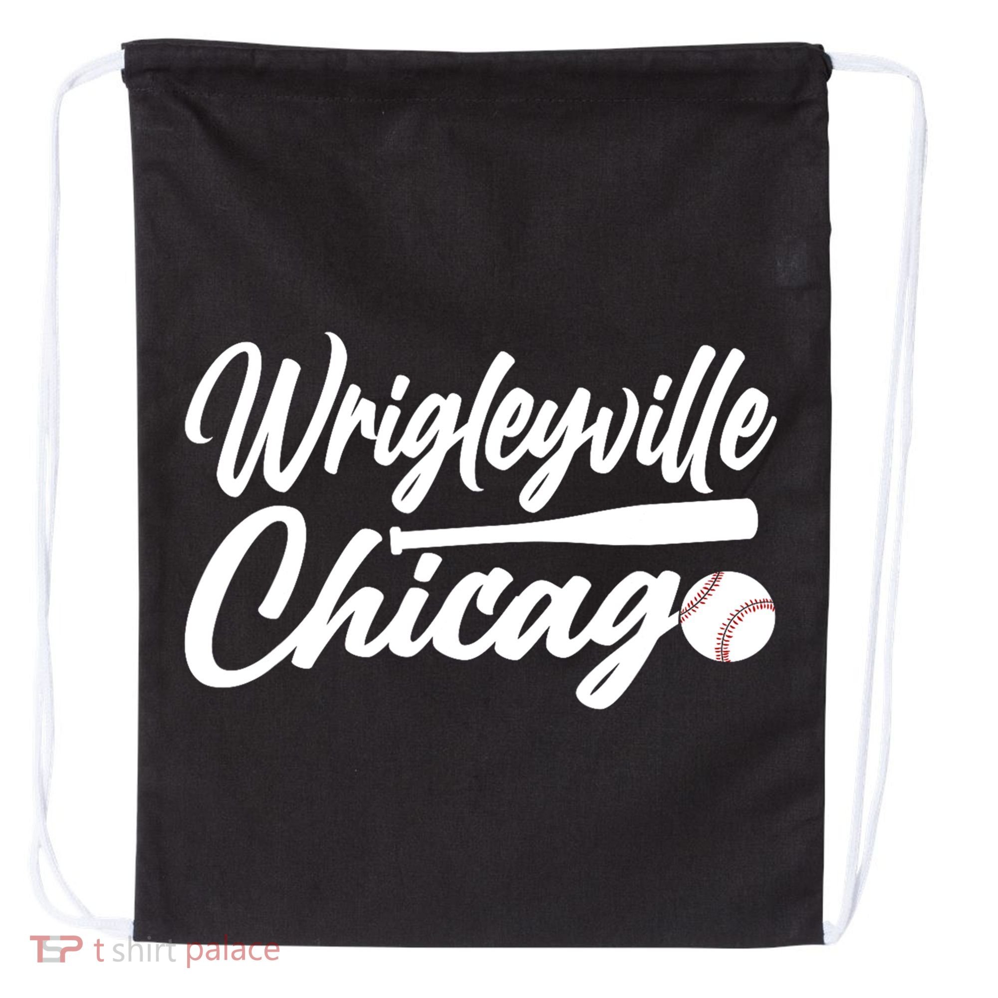 Wrigleyville Chicago Baseball American Drawstring Bag