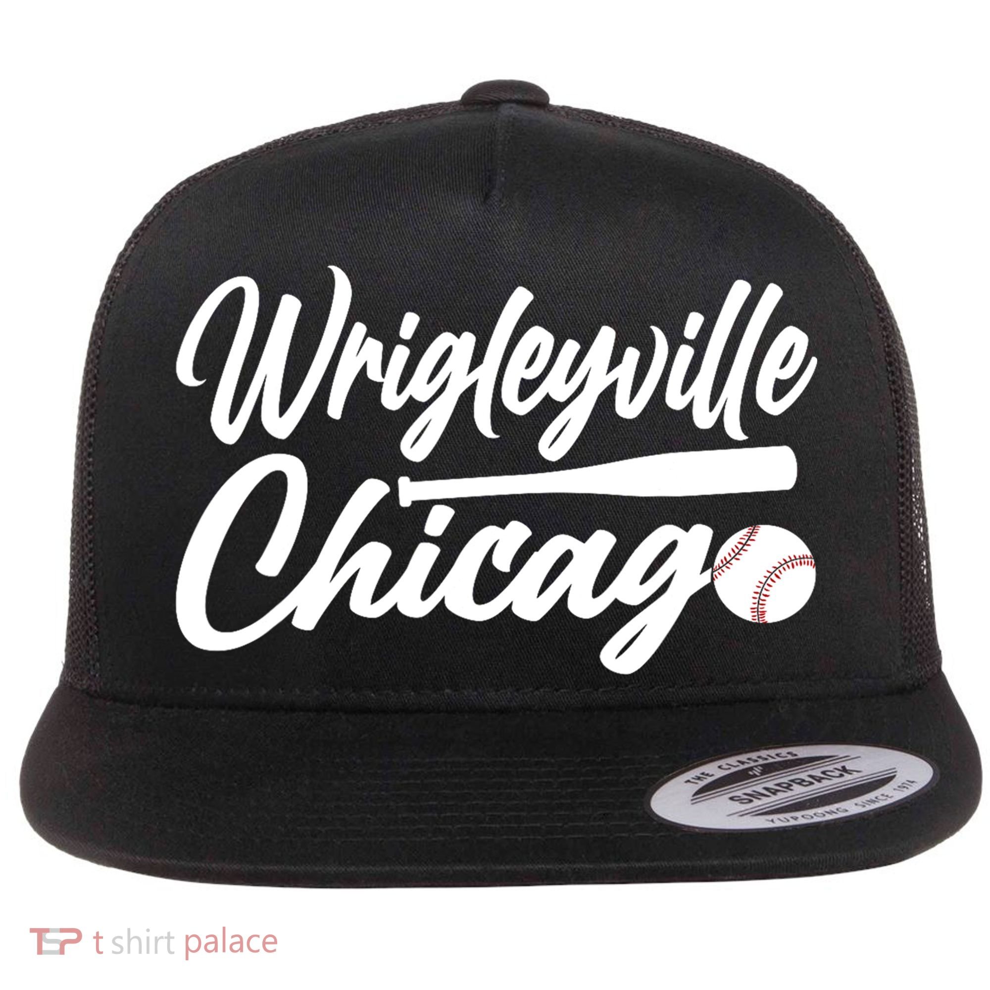 Wrigleyville Chicago Baseball American Flat Bill Trucker Hat