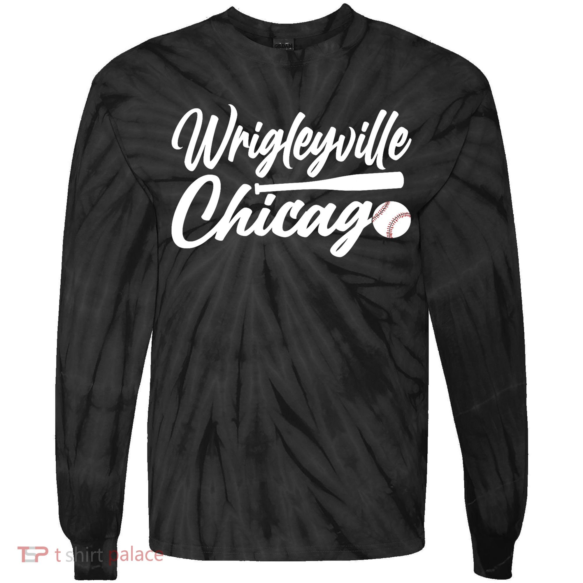 Wrigleyville Chicago Baseball American Tie-Dye Long Sleeve Shirt