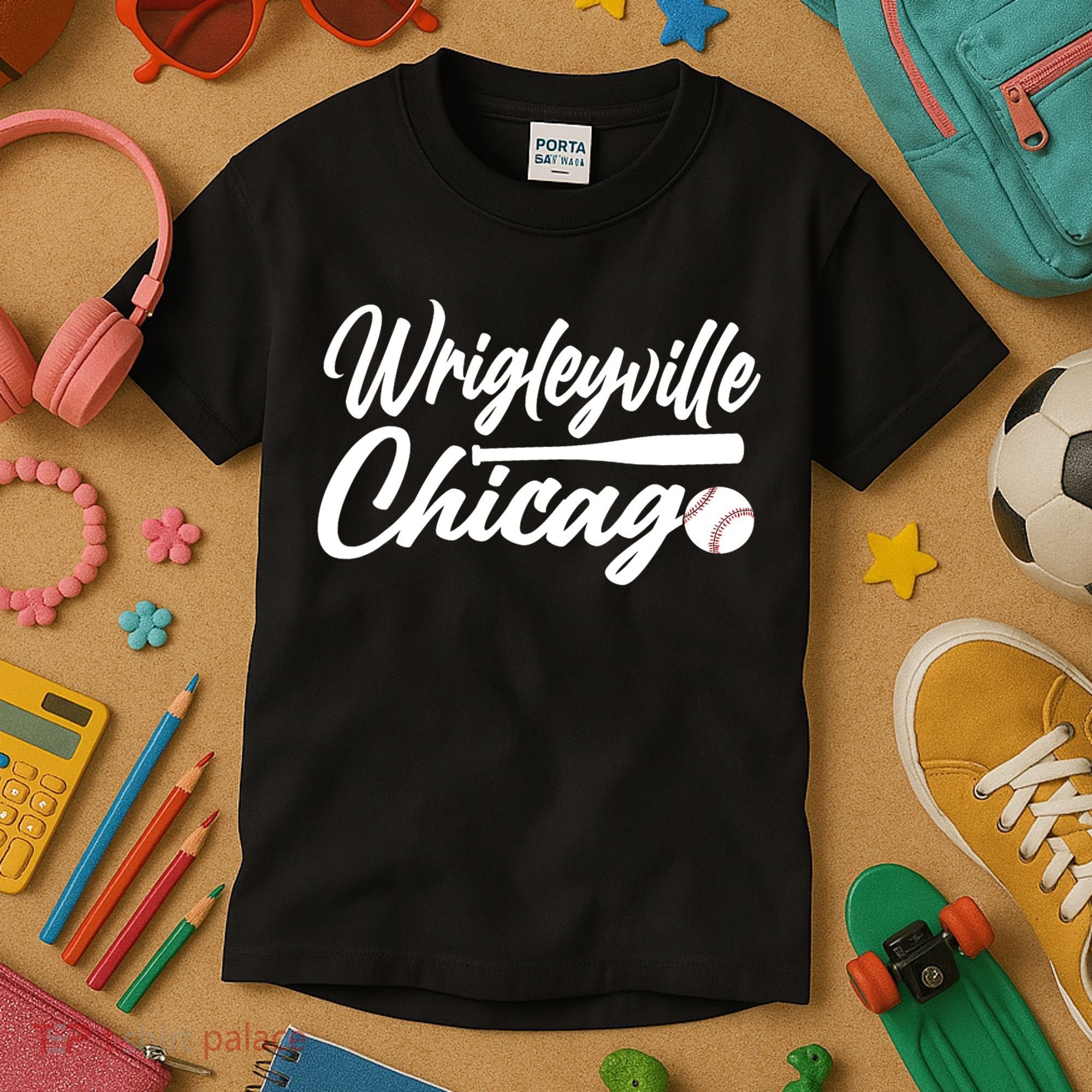 Wrigleyville Chicago Baseball American Kids T-Shirt