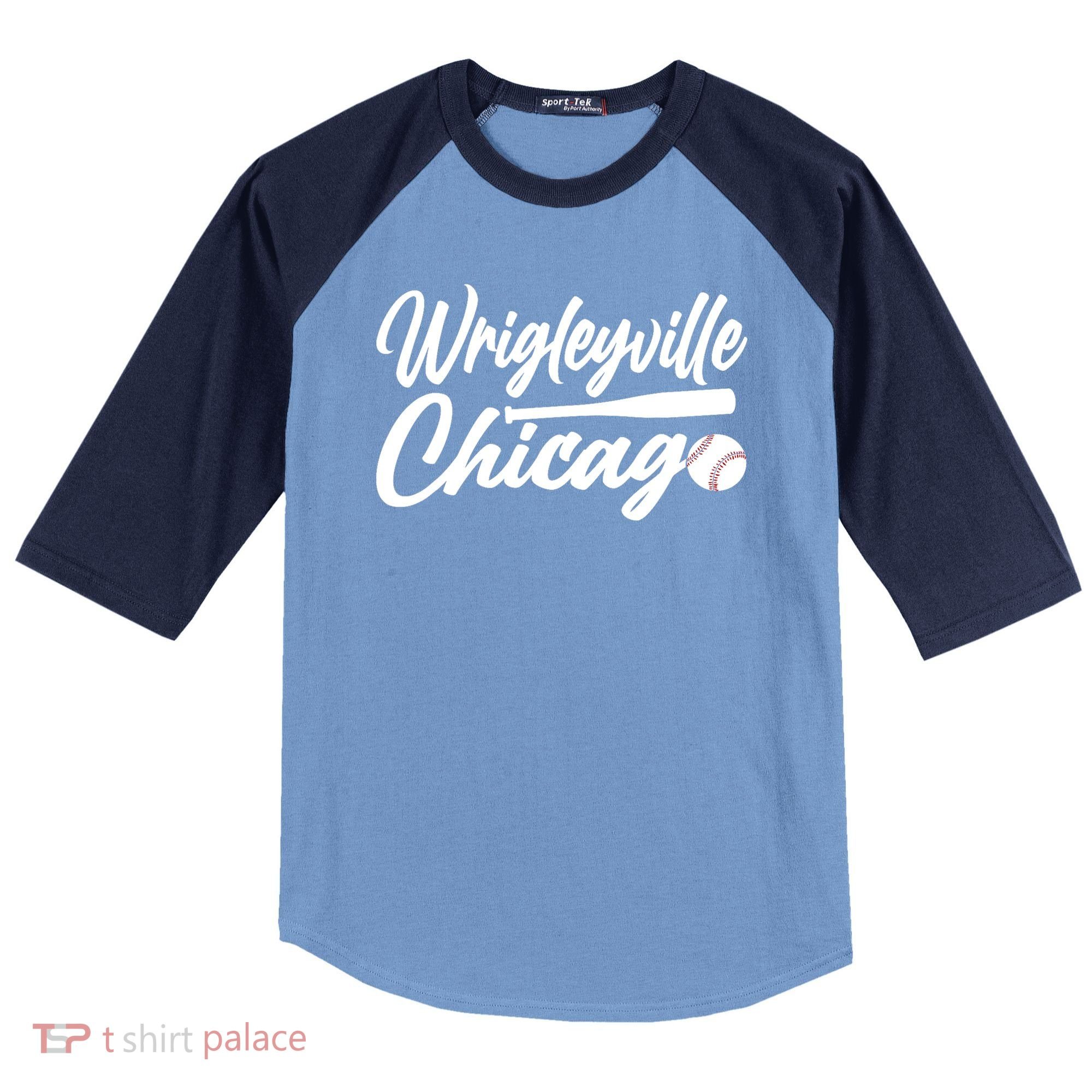 Wrigleyville Chicago Baseball American Raglan Baseball Sleeve Shirt