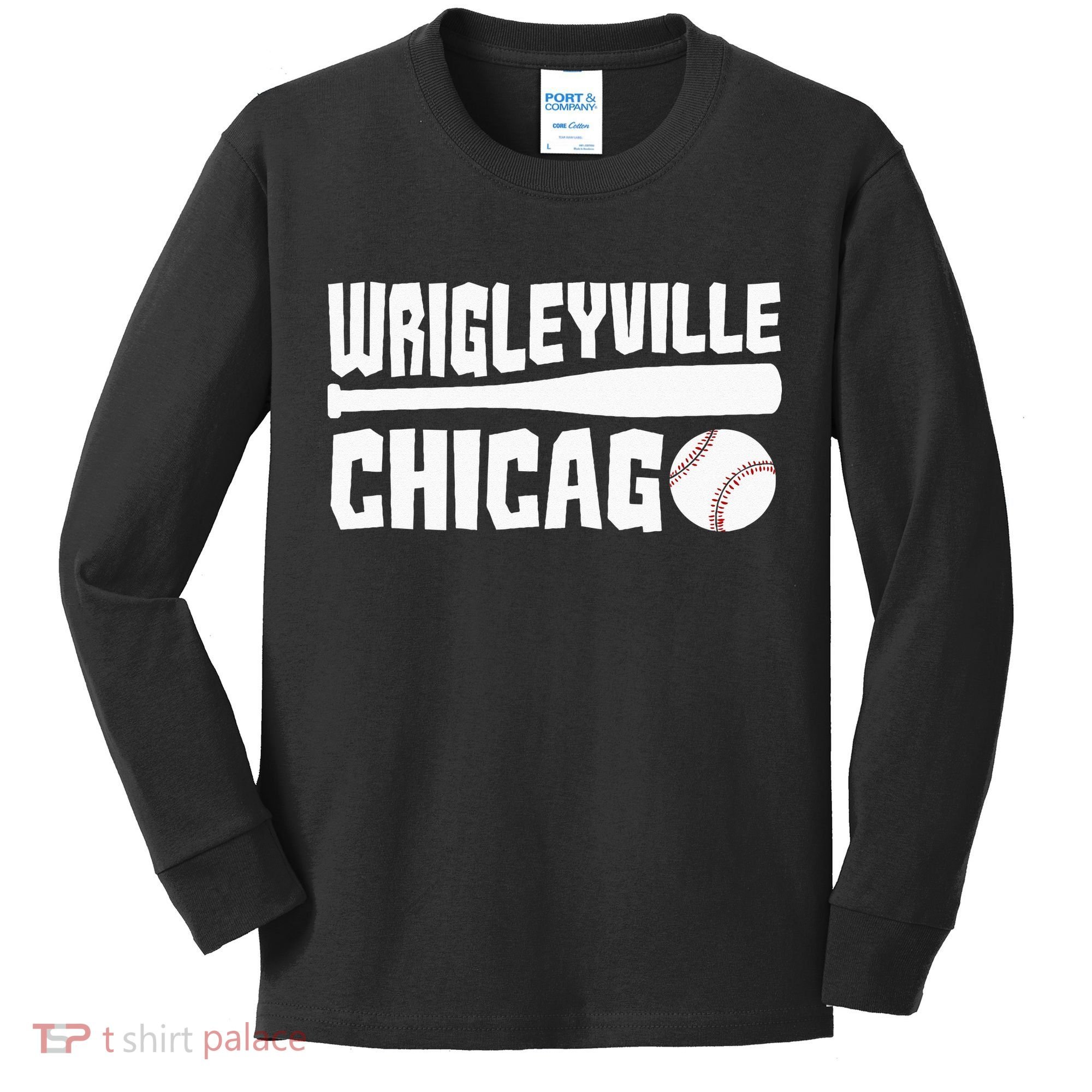 Wrigleyville Chicago Baseball American  Kids Long Sleeve Shirt