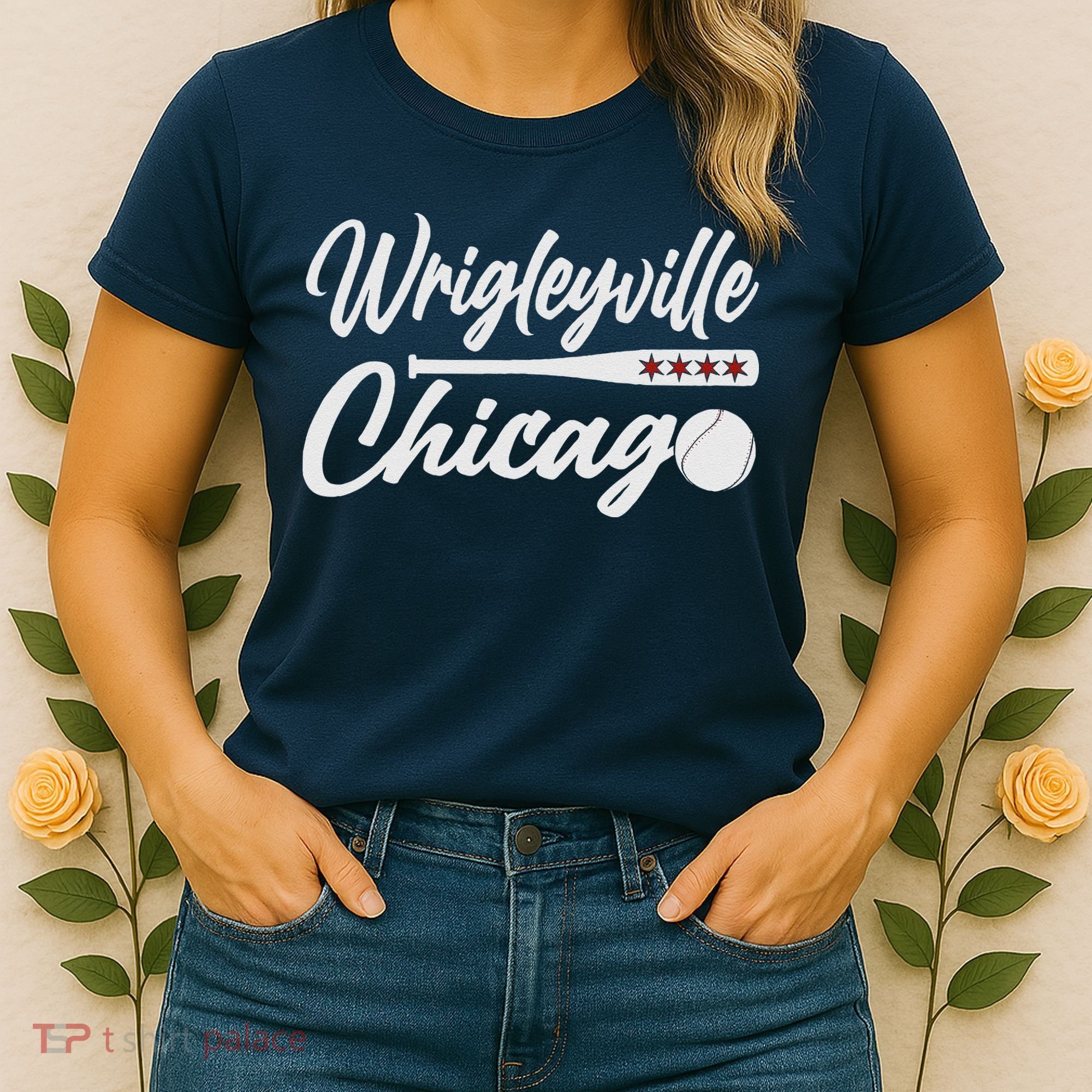 Wrigleyville Chicago Baseball American Women's T-Shirt
