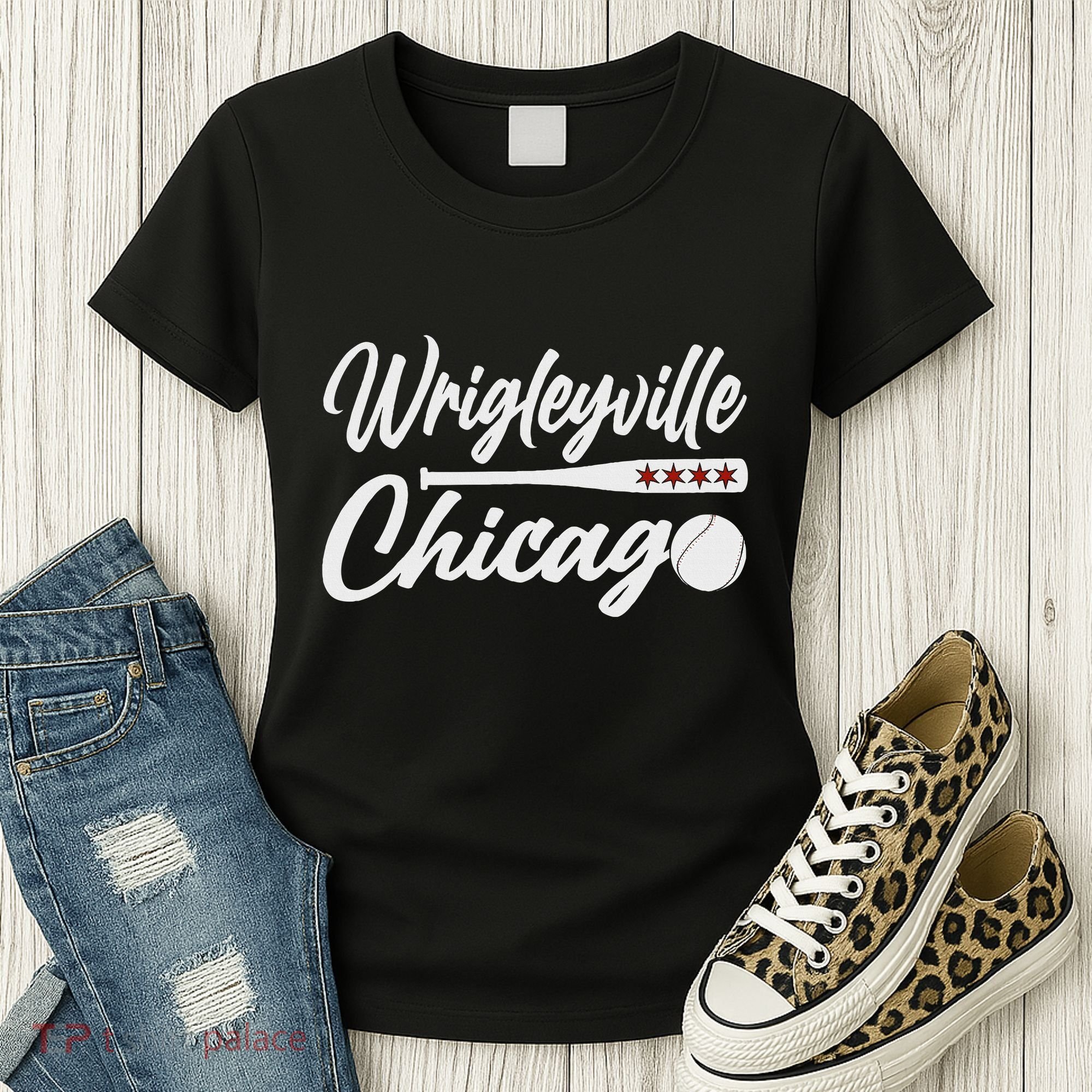 Wrigleyville Chicago Baseball American Women's T-Shirt