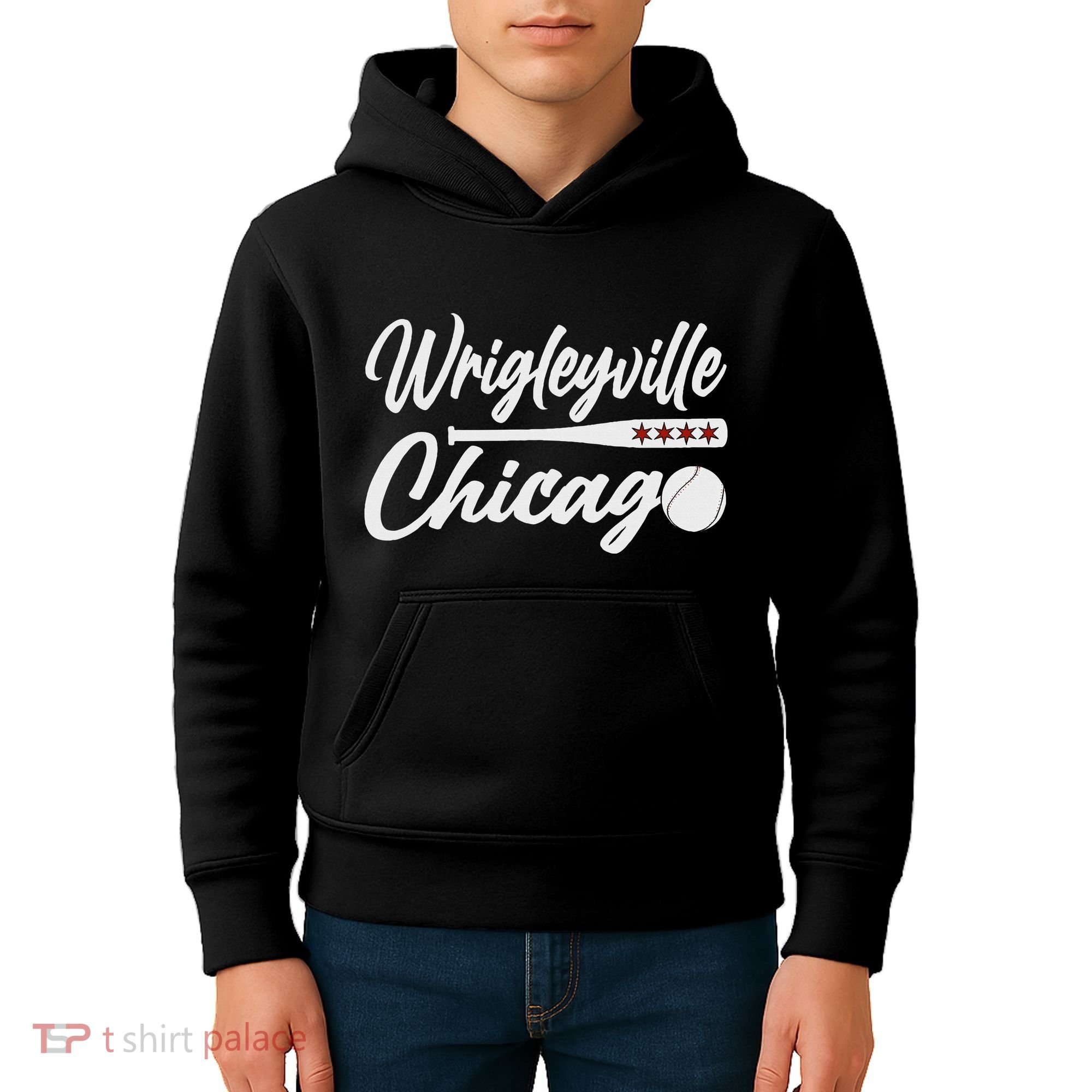 Wrigleyville Chicago Baseball American Kids Hoodie