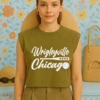 Wrigleyville Chicago Baseball American Garment-Dyed Women's Muscle Tee thumb 4