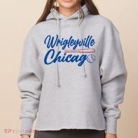 Wrigleyville Chicago Baseball American Ladies Heavyweight Boxy Pullover Hoodie thumb 0