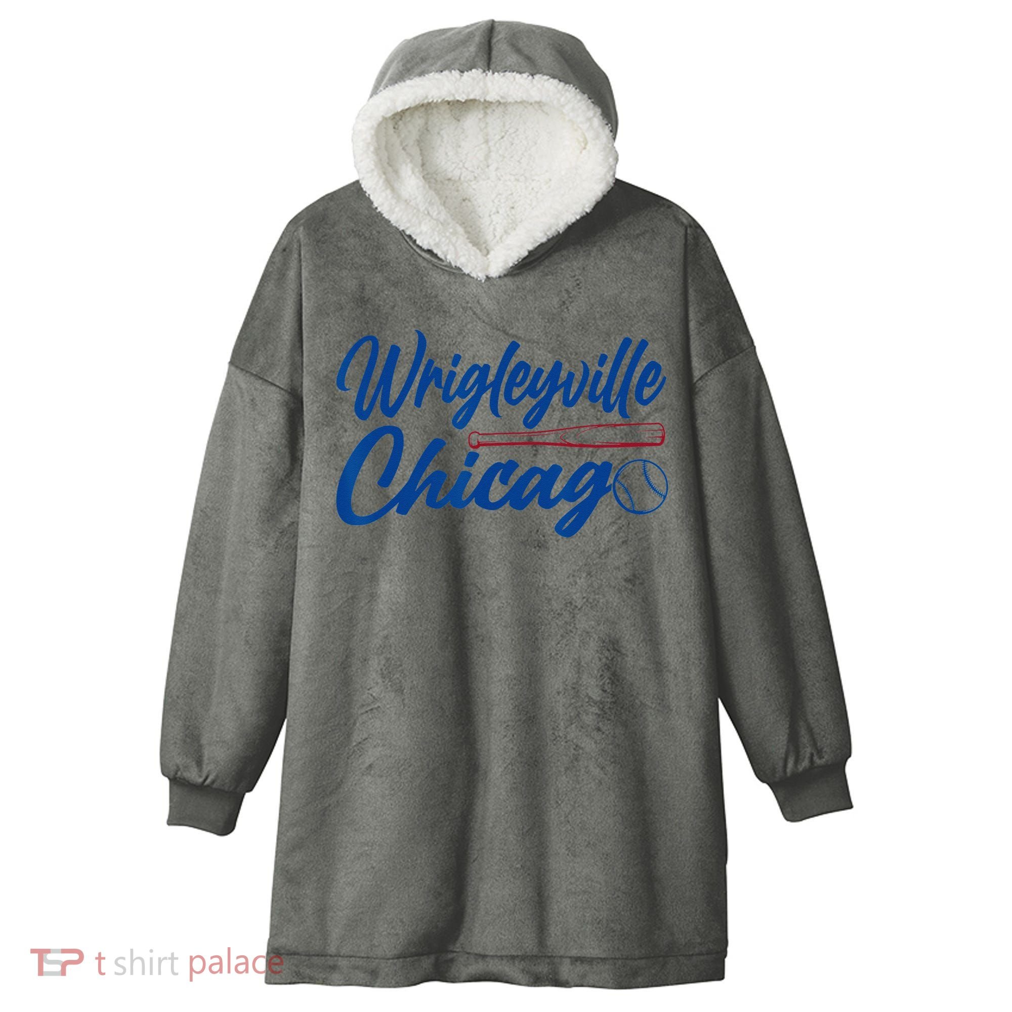 Wrigleyville Chicago Baseball American Hooded Wearable Blanket