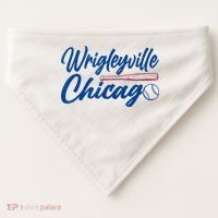 Wrigleyville Chicago Baseball American USA-Made Doggie Bandana thumb 0