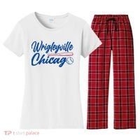 Wrigleyville Chicago Baseball American Women's Flannel Pajama Set thumb 0