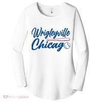Wrigleyville Chicago Baseball American Women's Perfect Tri Tunic Long Sleeve Shirt thumb 0