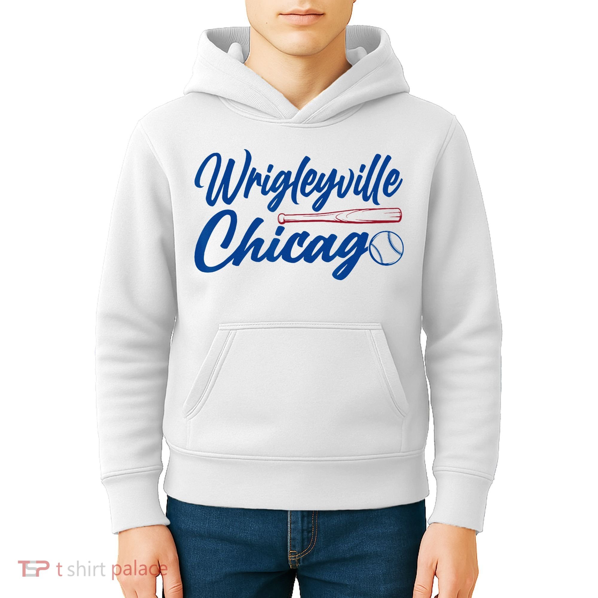 Wrigleyville Chicago Baseball American Kids Hoodie