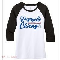 Wrigleyville Chicago Baseball American Women's Tri-Blend 3/4-Sleeve Raglan Shirt thumb 0