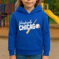 Wrigleyville Chicago Baseball American Gift Kids Hoodie thumb 3