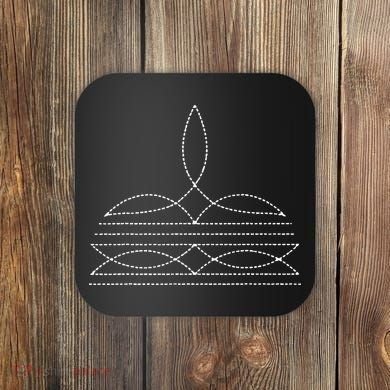 Western Cowboy Boot Stitching Cowboy Boot Stitching Coaster