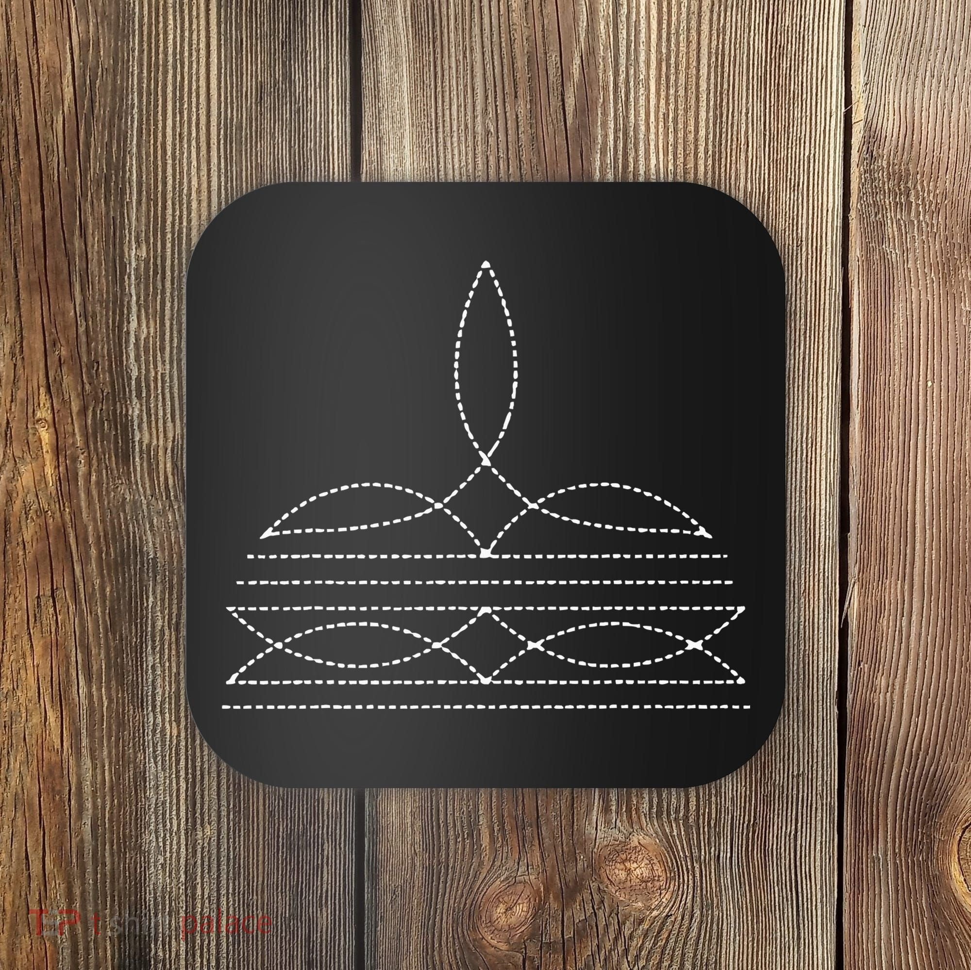 Western Cowboy Boot Stitching Cowboy Boot Stitching Coaster
