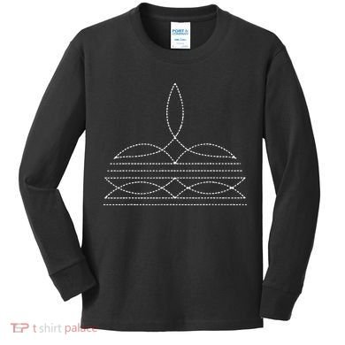 Western Cowboy Boot Stitching Cowboy Boot Stitching Kids Long Sleeve Shirt