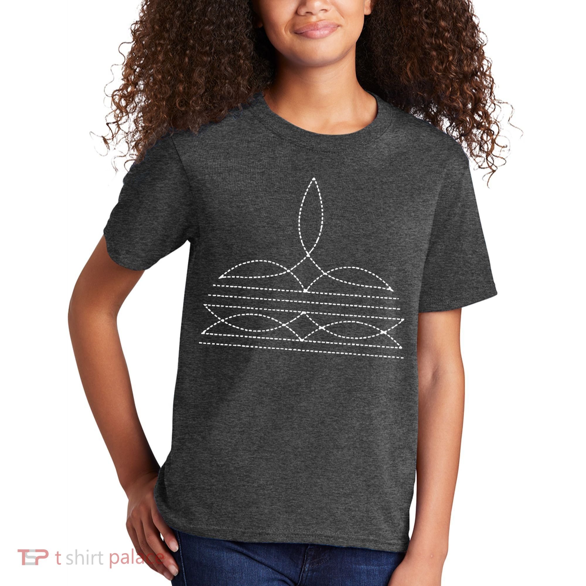 Western Cowboy Boot Stitching Cowboy Boot Stitching Kids T-Shirt