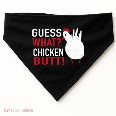 White Chicken Butt! Funny Design  USA-Made Doggie Bandana