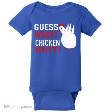White Chicken Butt! Funny Design  Baby Bodysuit