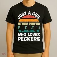 Womens Chicken Butt A Girl Who Loves Peckers Chicken T-Shirt thumb 3