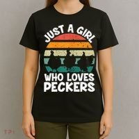 Womens Chicken Butt A Girl Who Loves Peckers Chicken T-Shirt thumb 4