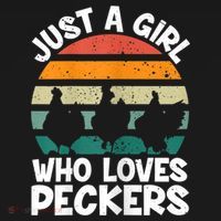 Womens Chicken Butt A Girl Who Loves Peckers Chicken T-Shirt thumb 7